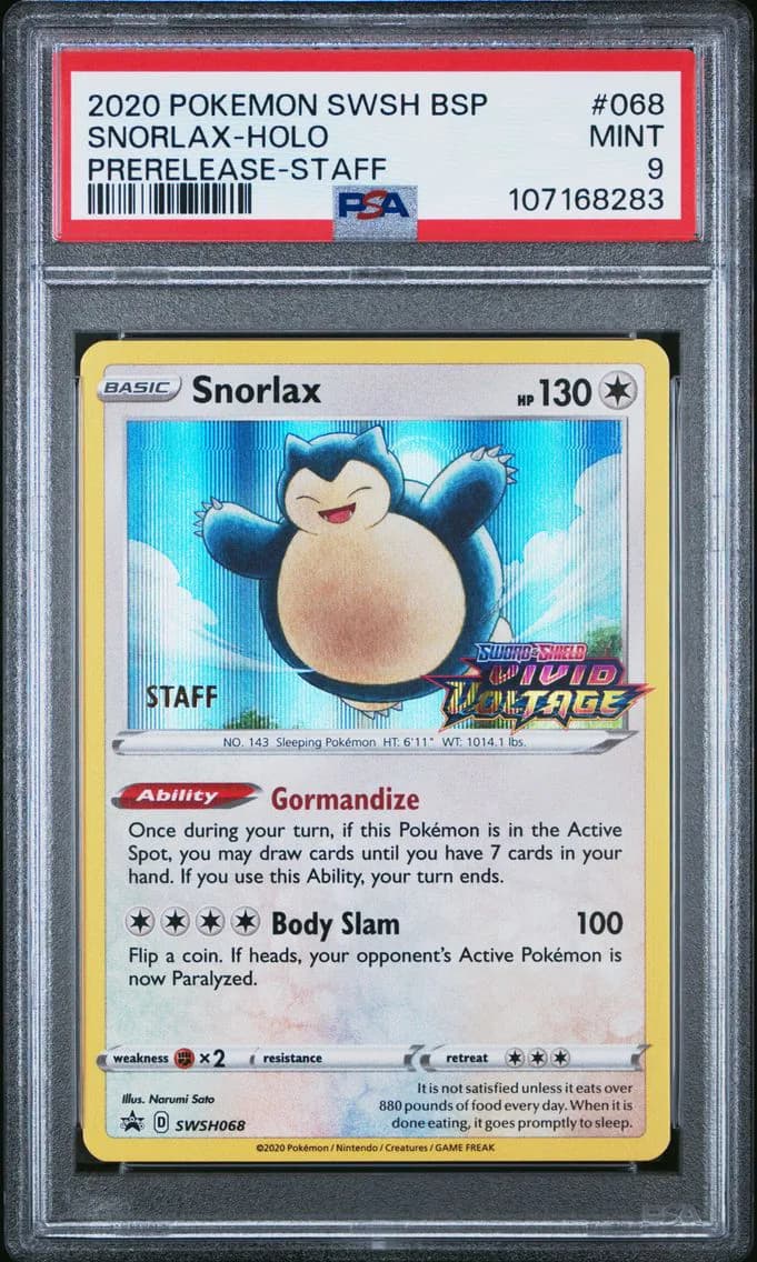 Snorlax-Holo, PSA 9
