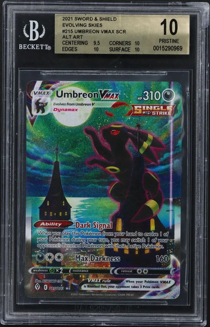 Umbreon VMAX ALT ART SEC BGS 10 TCG Sword & Shield Evolving Skies, BGS 10