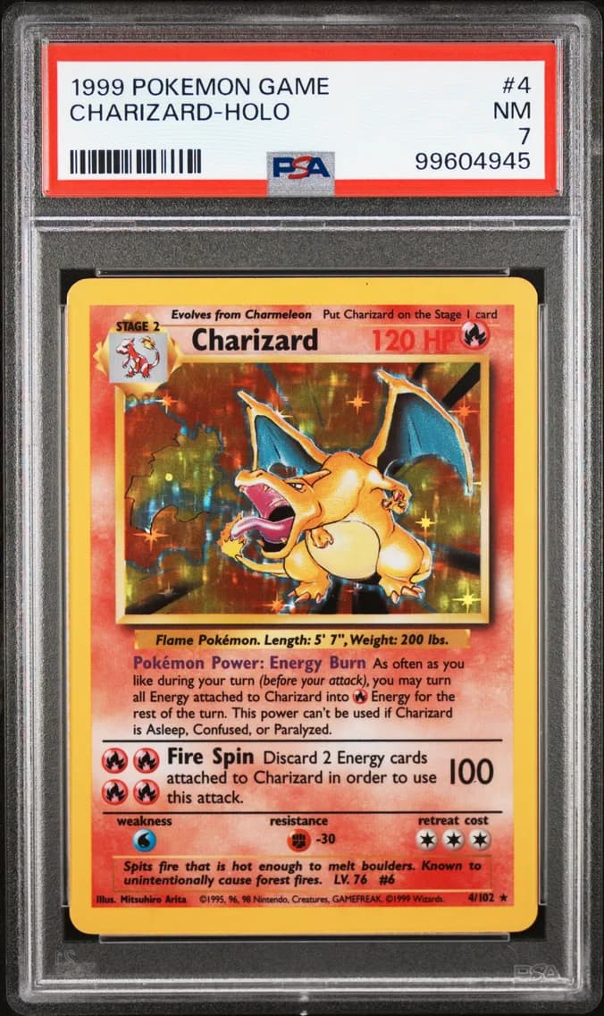 Charizard-Holo, PSA 7