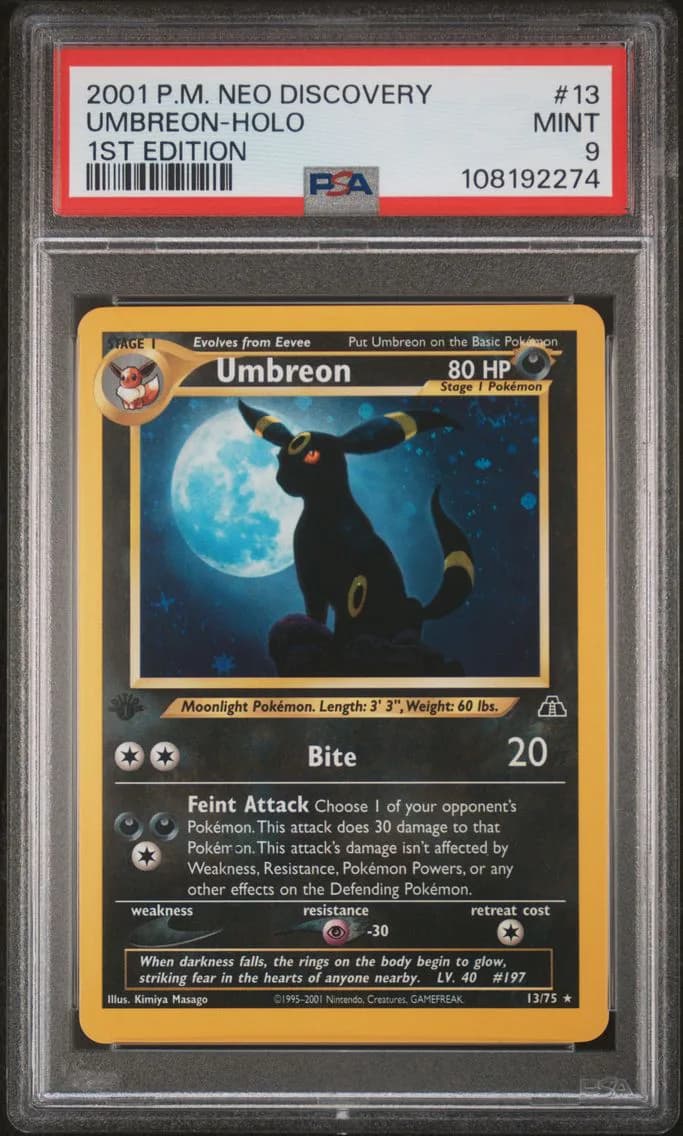 Umbreon-Holo 1st Edition, PSA 9