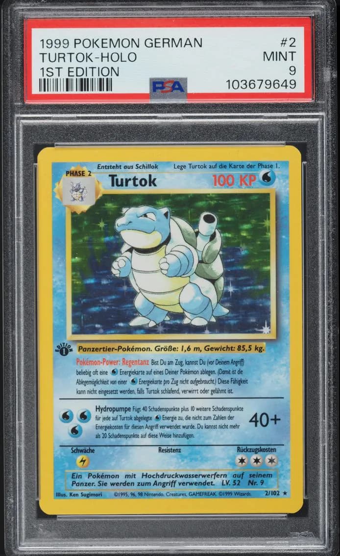 Turtok-Holo 1st edition, PSA 9