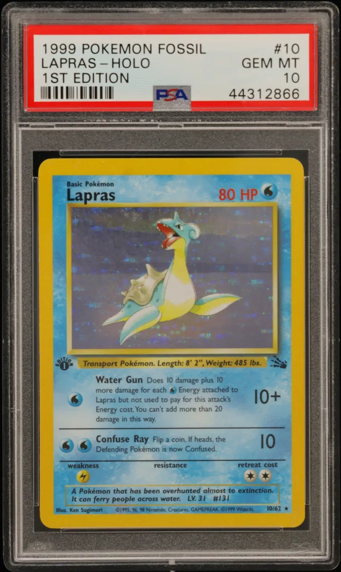 Lapras-Holo 1st Edition, PSA 10