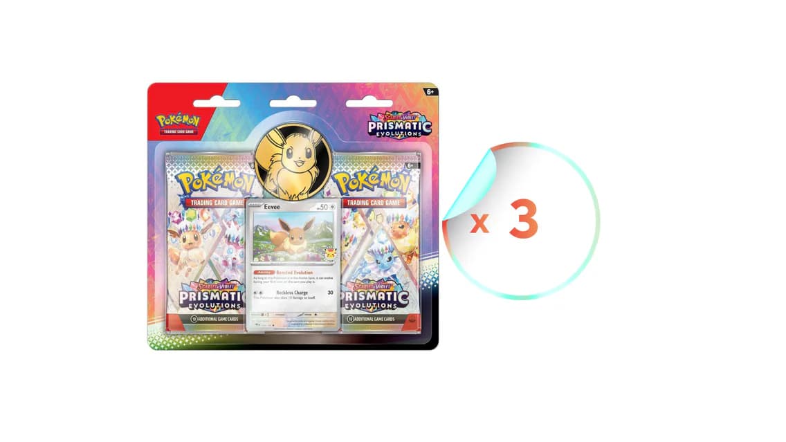x3 Prismatic Evolutions 2-Pack Blister, 