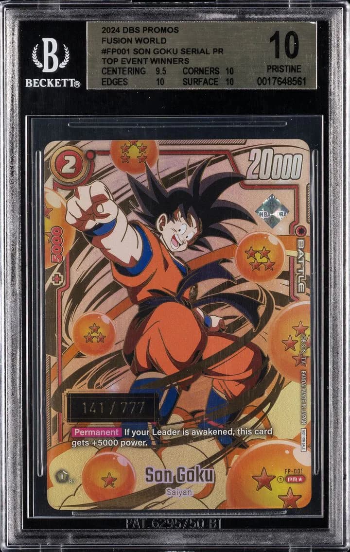 Son Goku SERIAL PR/(Top Event Winners) BGS 10 Dragon Ball Super Card Game Fusion World Promos, BGS Pristine 10
