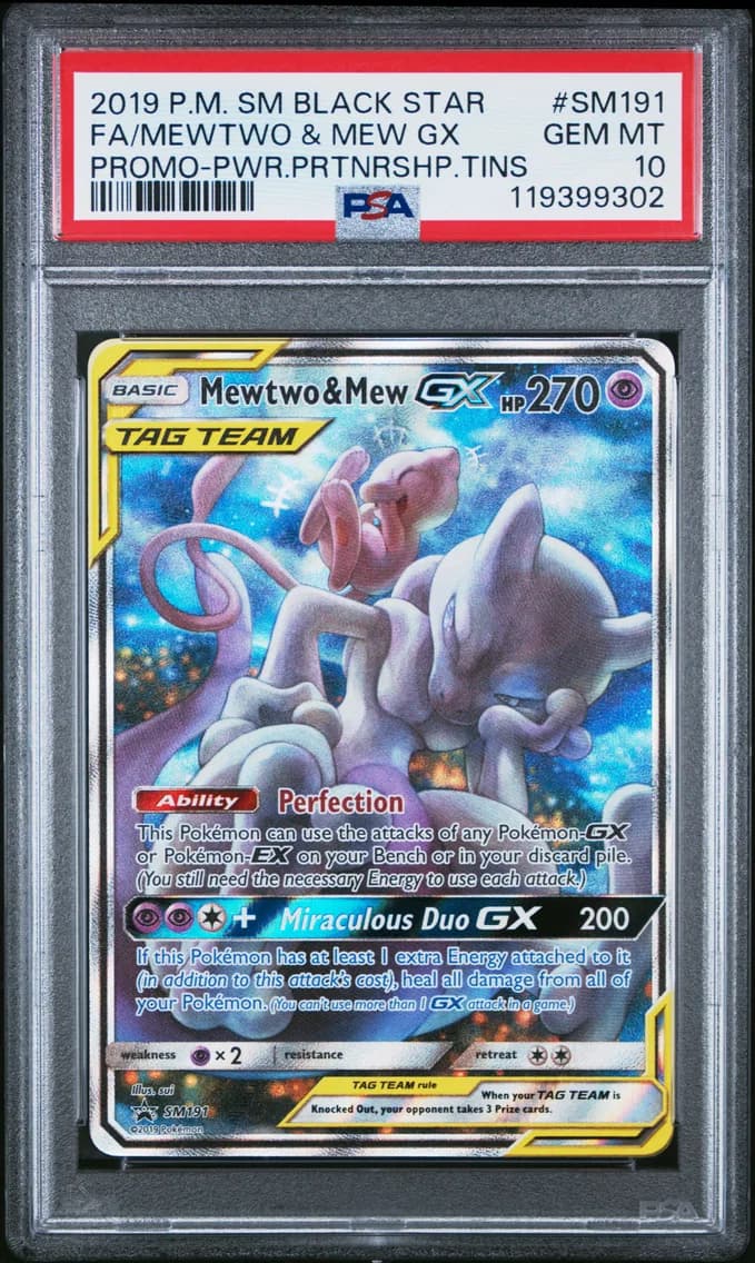 Full Art/Mewtwo & Mew GX, PSA 10