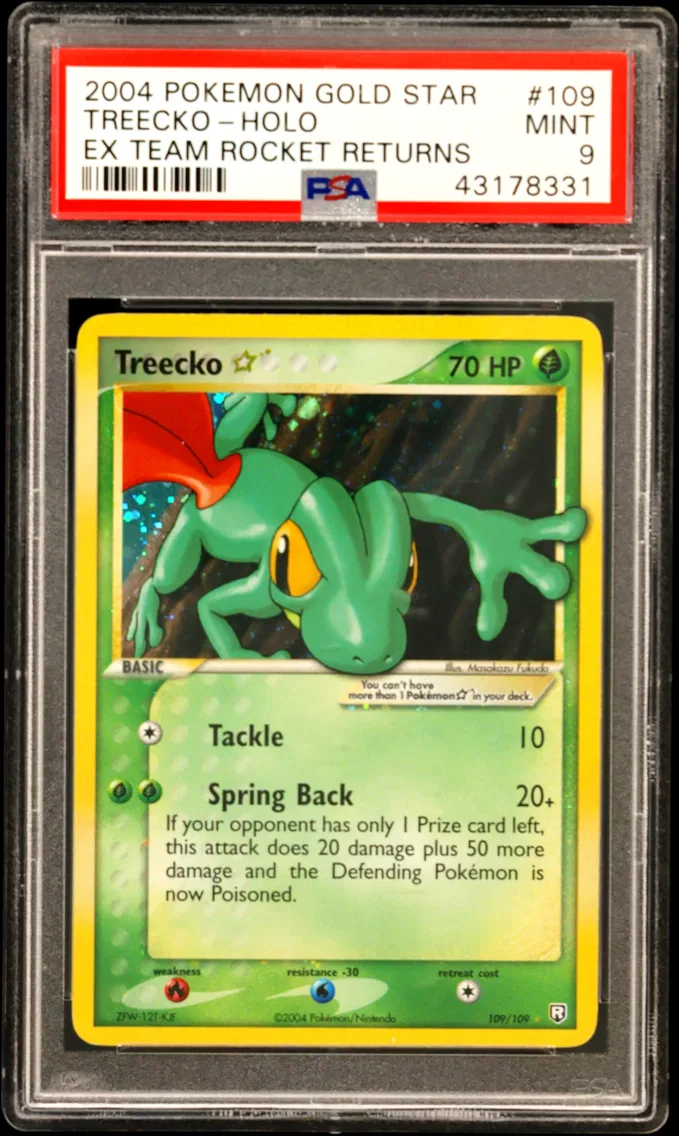 Treecko-Holo Gold Star, PSA 9
