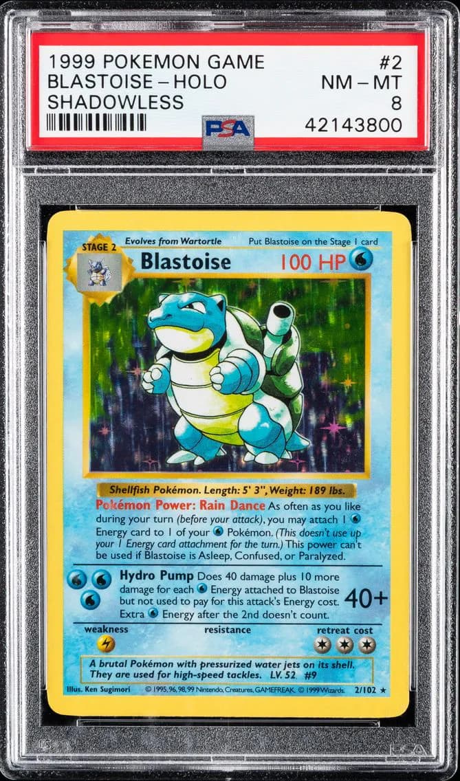 Blastoise-Holo, PSA 8