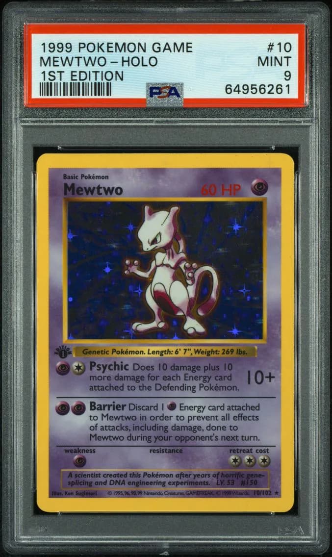 Mewtwo-Holo 1st Edition, PSA 9