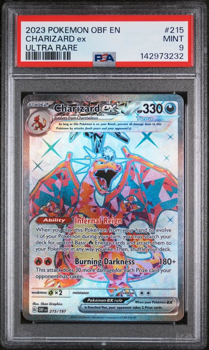 Charizard EX, PSA 9