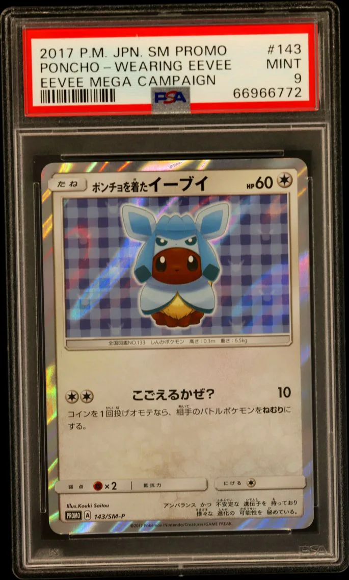 Poncho-Wearing Eevee, PSA 9