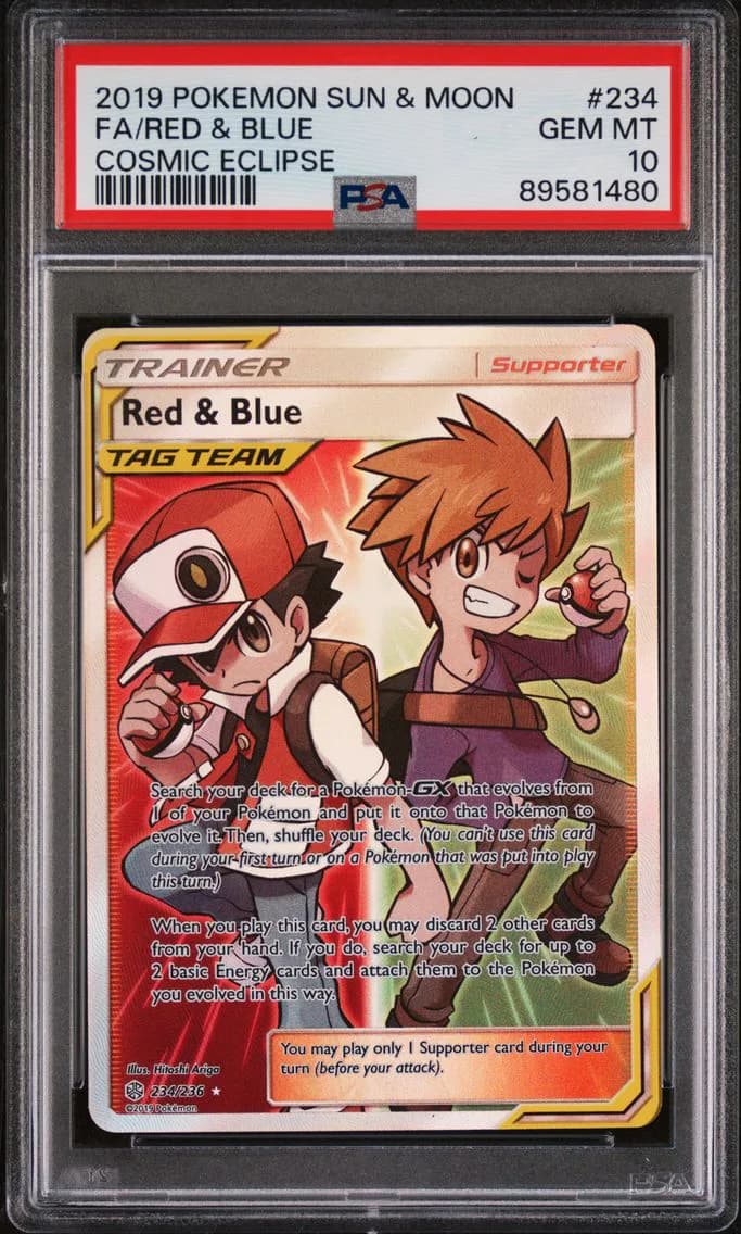 Full Art/Red & Blue Base, PSA 10