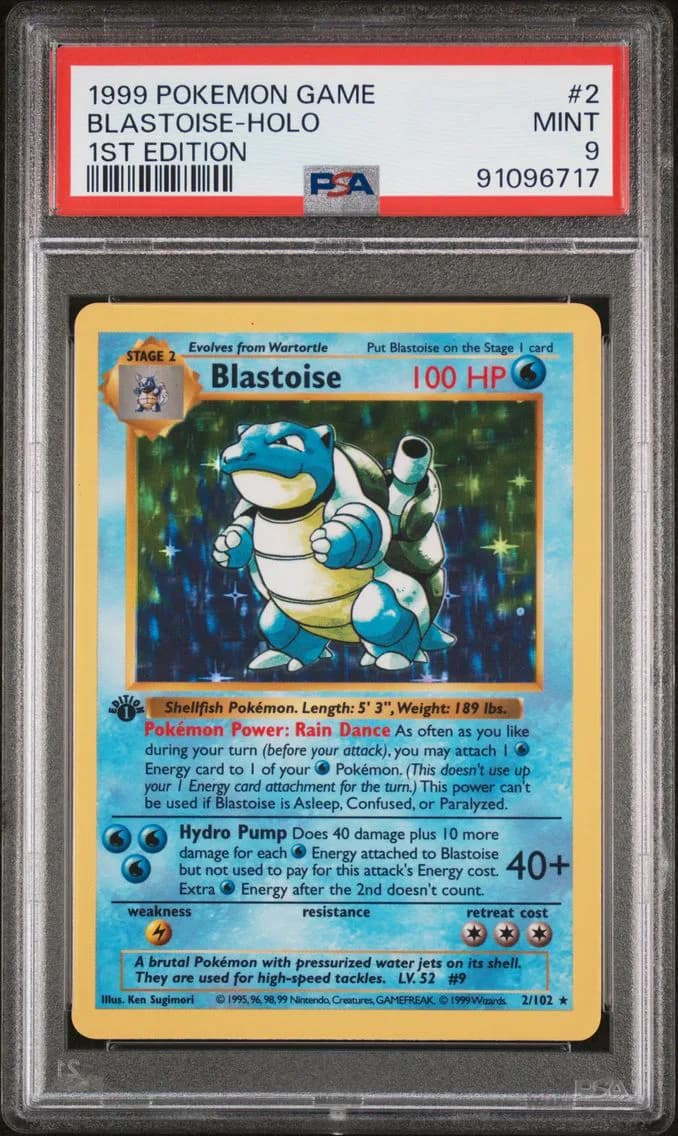 Blastoise-Holo 1st Edition, PSA 9