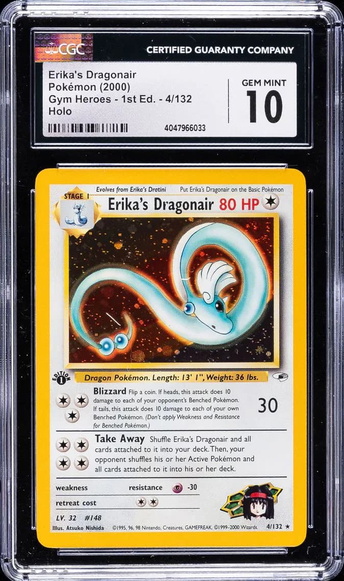 Erika's Dragonair Holo-1st Edition, CGC 10