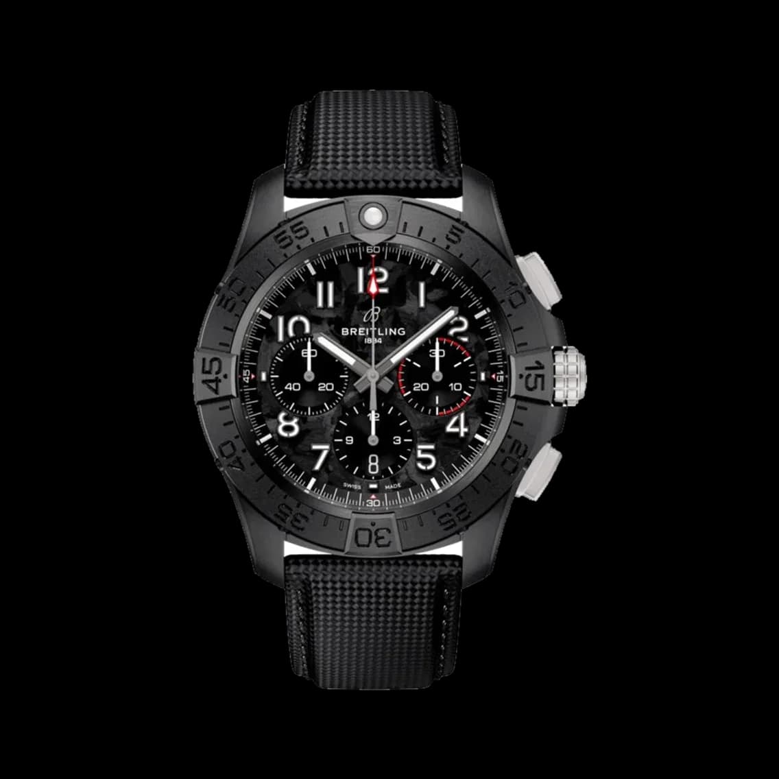 Breitling Avenger B01 Chronograph 44mm - Night Mission Black on Leather Strap, TEDDY BALDASSARRE 10