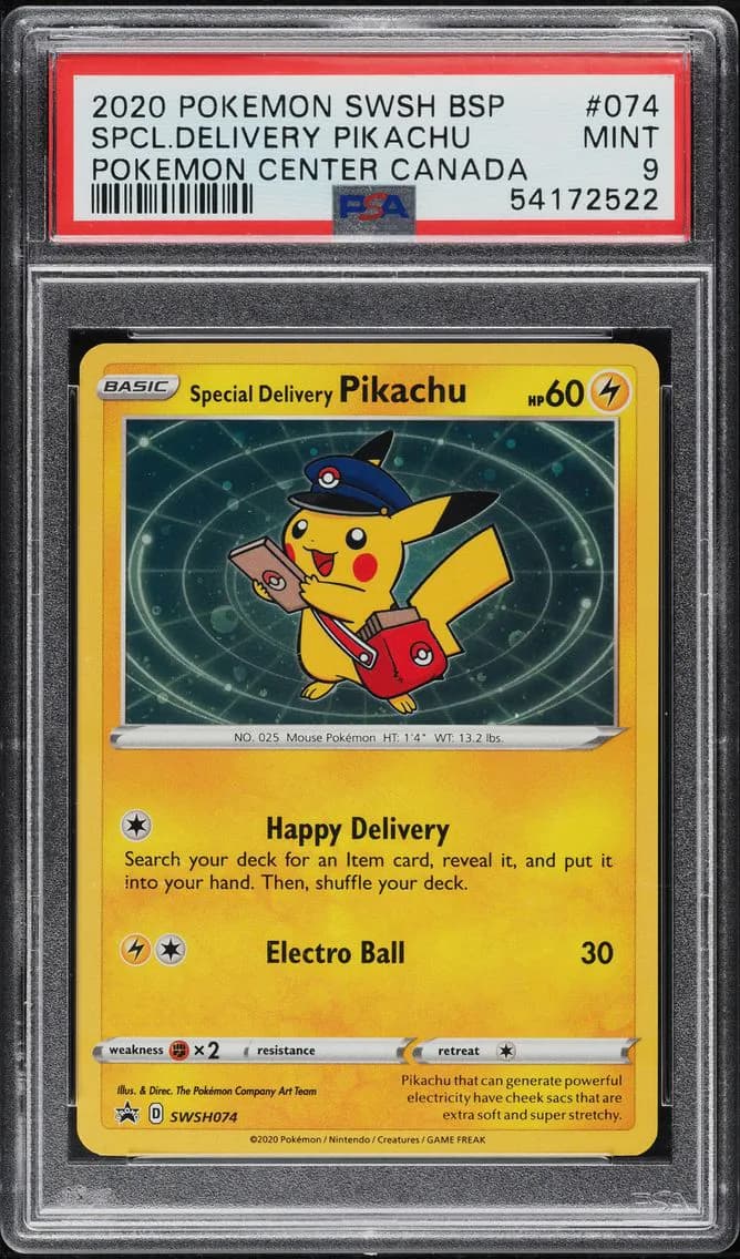 SPECIAL DELIVERY PIKACHU, PSA 9