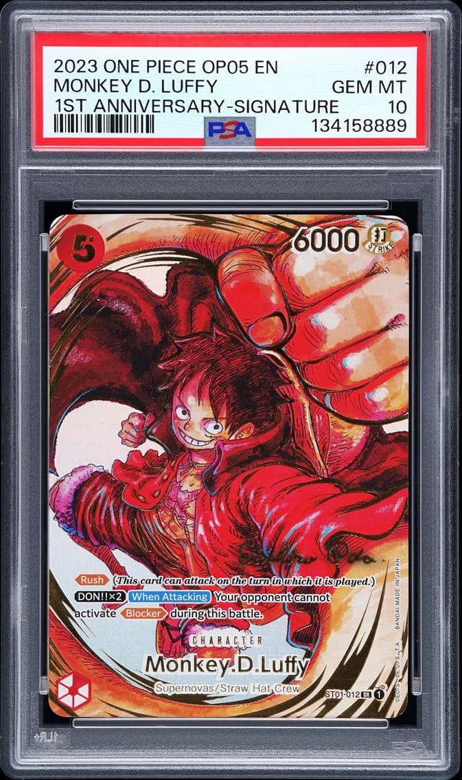 Monkey D. Luffy 1st Anniversary-Signature, PSA 10