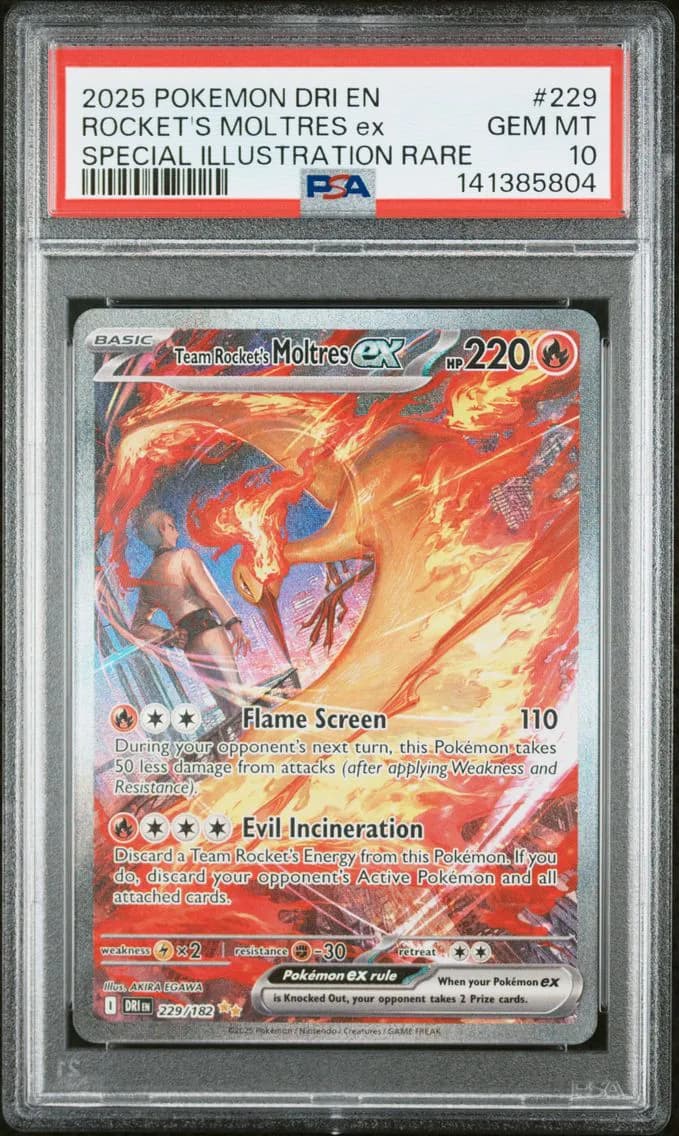 Team Rocket's Moltres EX, PSA 10