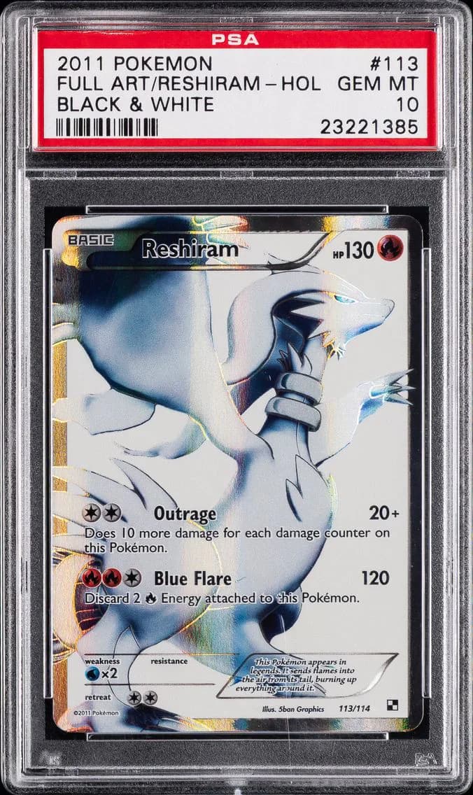 Full Art/Reshiram, PSA 10