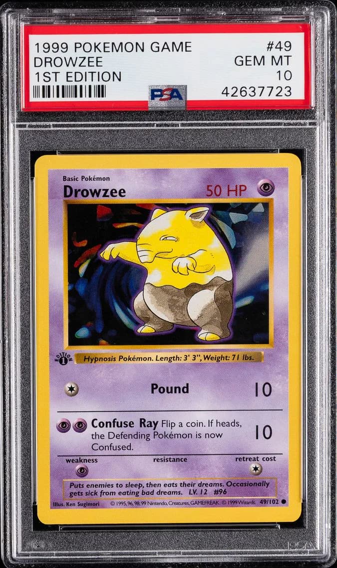 Drowzee 1st Edition, PSA 10