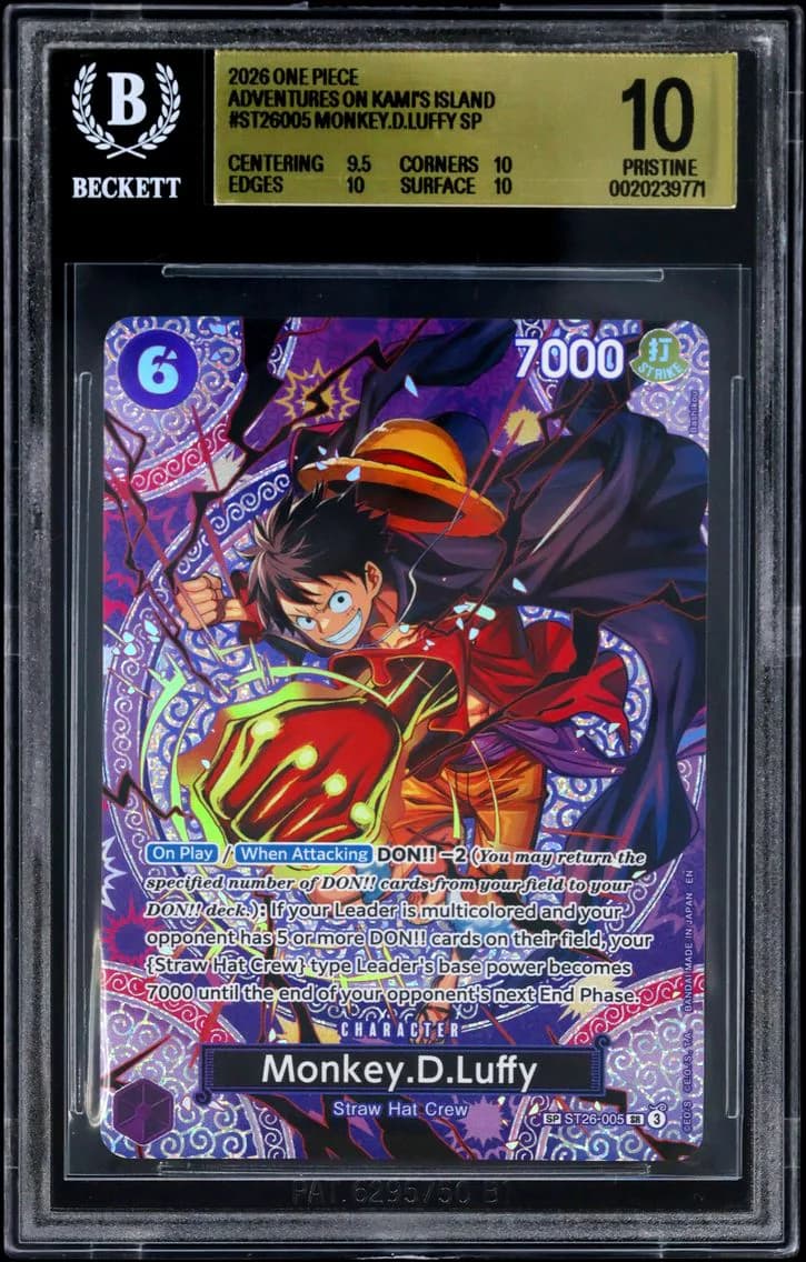 Monkey.D.Luffy SP BGS 10 One Piece Card Game Adventures on KAMI's Island, BGS 10