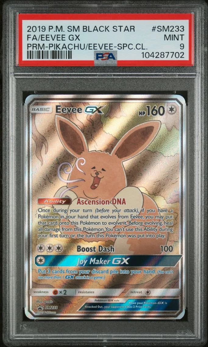FULL ART/EEVEE GX, PSA 9