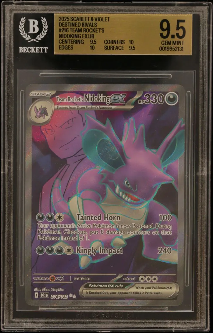 Team Rocket's Nidoking ex UR BGS 9.5 TCG Scarlet & Violet Destined Rivals, BGS 9.5