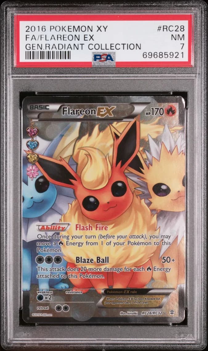Full Art/Flareon EX, PSA 7