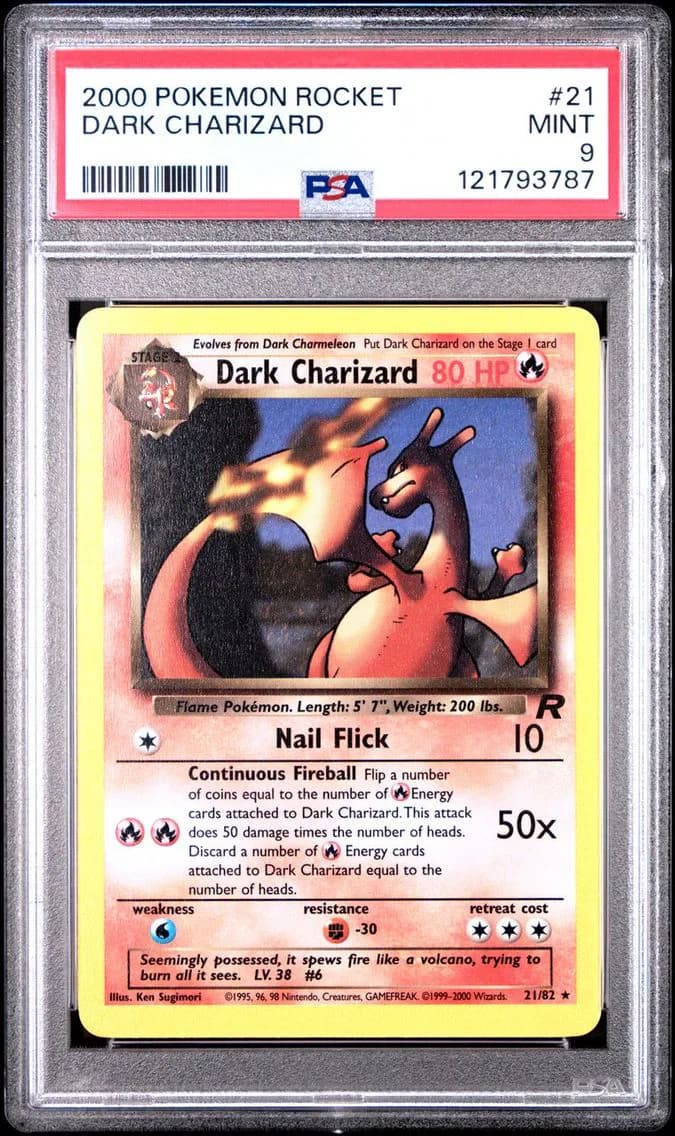 DARK CHARIZARD, PSA 9