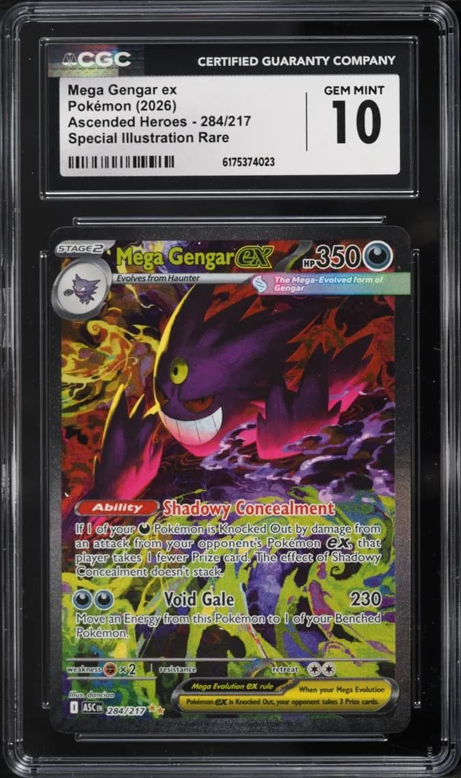 Pokemon Mega Evolution Ascended Heroes SIR Mega Gengar ex #284, CGC 10