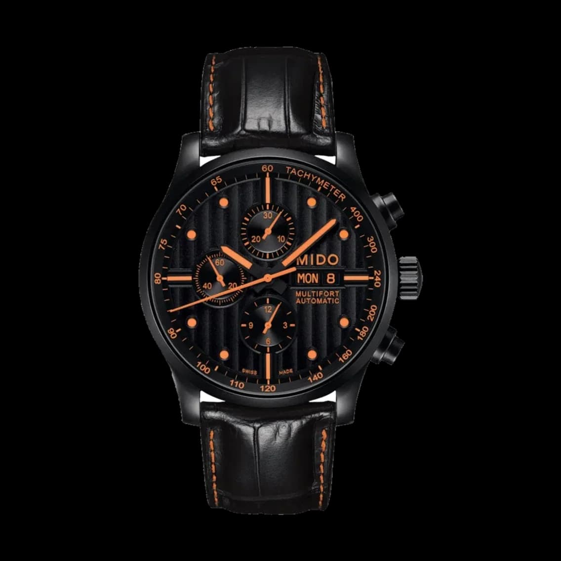MIDO Multifort Chronograph Special Edition 44mm - Black and Orange on Leather Strap, TEDDY BALDASSARRE 10