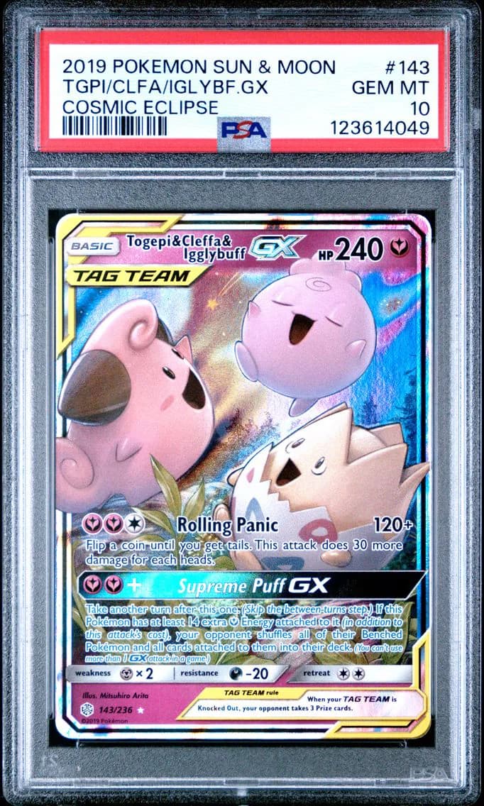Togepi & Cleffa & Igglybuff GX, PSA 10