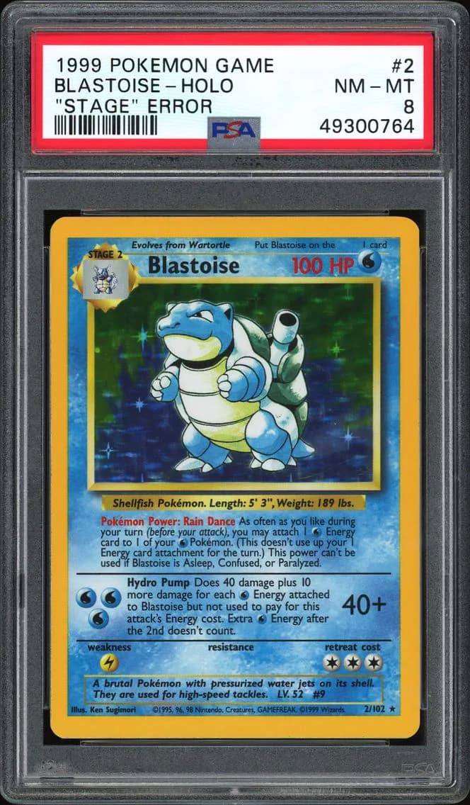 Blastoise-Holo, PSA 8