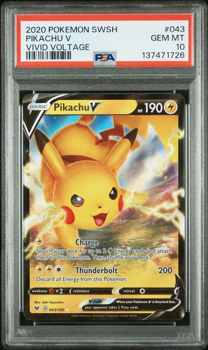 Pikachu V, PSA 10