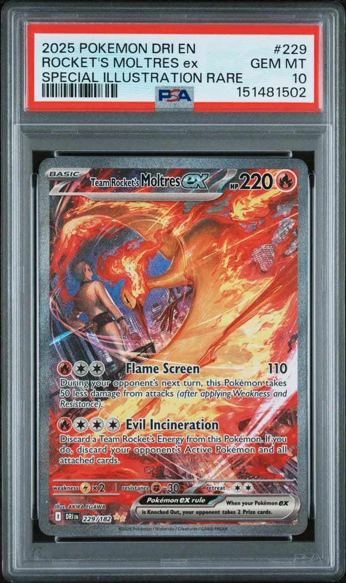 Team Rocket's Moltres EX, PSA 10