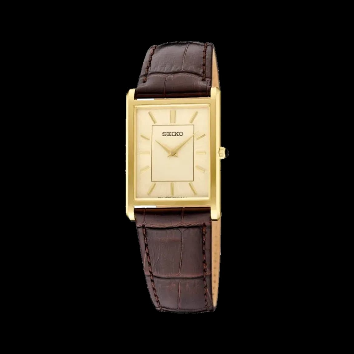 Seiko SWR106 Essentials Gold-Tone 39mm - Champagne on Leather Strap, TEDDY BALDASSARRE 10