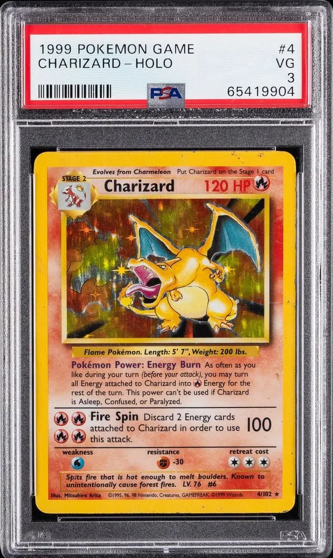 Charizard-Holo, PSA 3