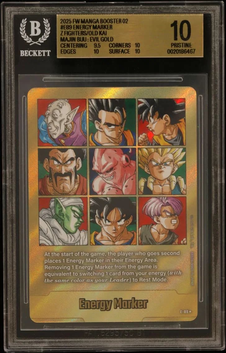 Energy Marker (Z Fighters/Old Kai/Majin Buu : Evil) GOLD BGS 10 Dragon Ball Super Card Game Fusion World Manga Booster 02, BGS 10