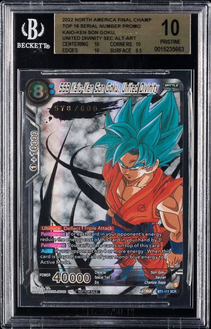 SSB Kaio-Ken Son Goku United Divinity BGS 10 North American Final Championship Promo, BGS Pristine 10