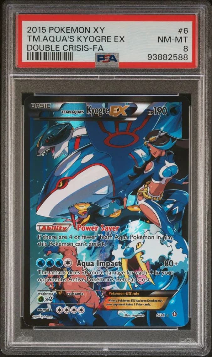 Full Art/Team Aqua's Kyogre EX, PSA 8