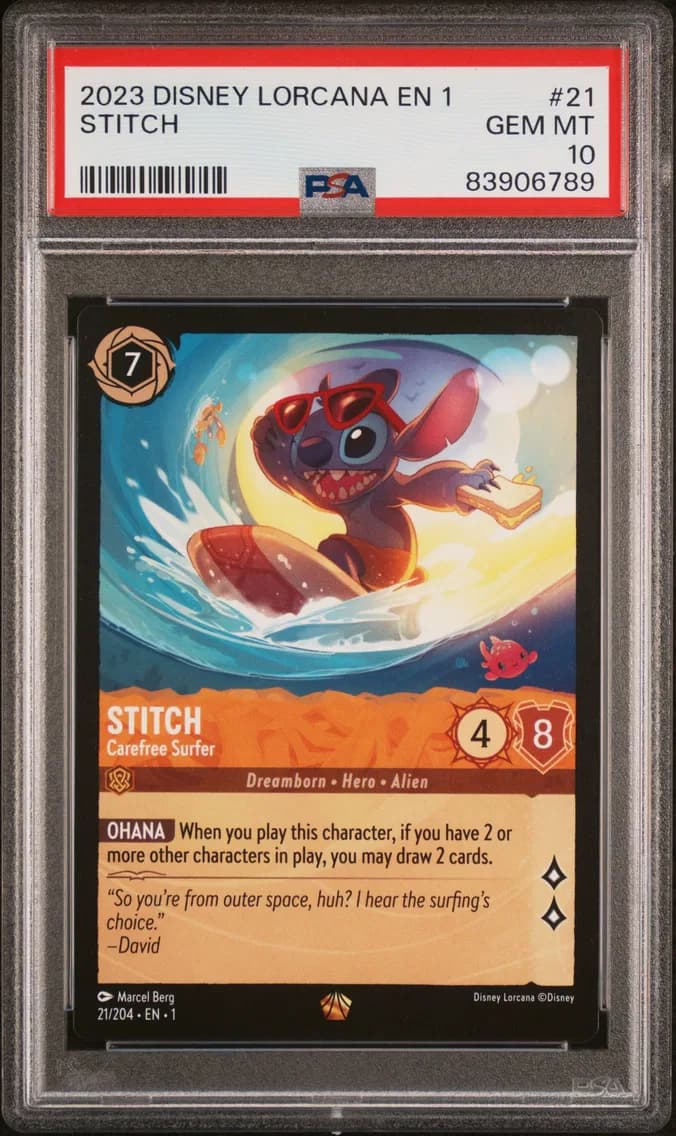 Stitch - Carefree Surfer, PSA 10