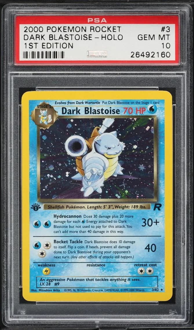 Dark Blastoise-Holo 1st Edition, PSA 10