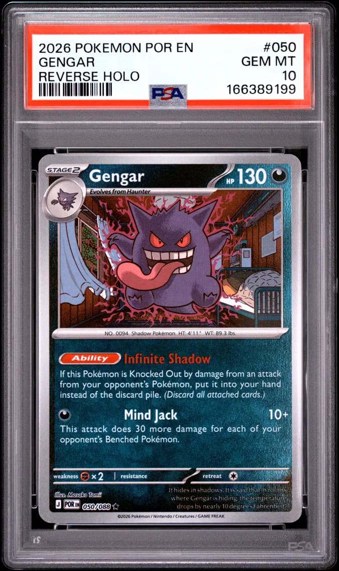 Gengar Reverse Holo, PSA 10