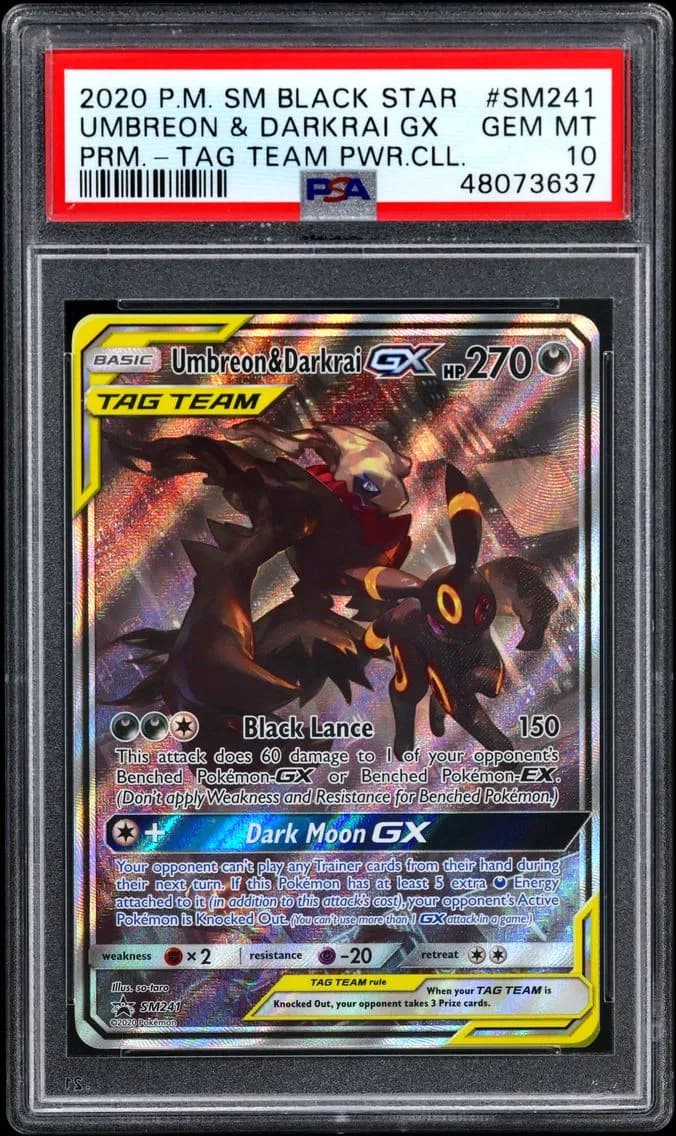 Umbreon & Darkrai GX, PSA 10
