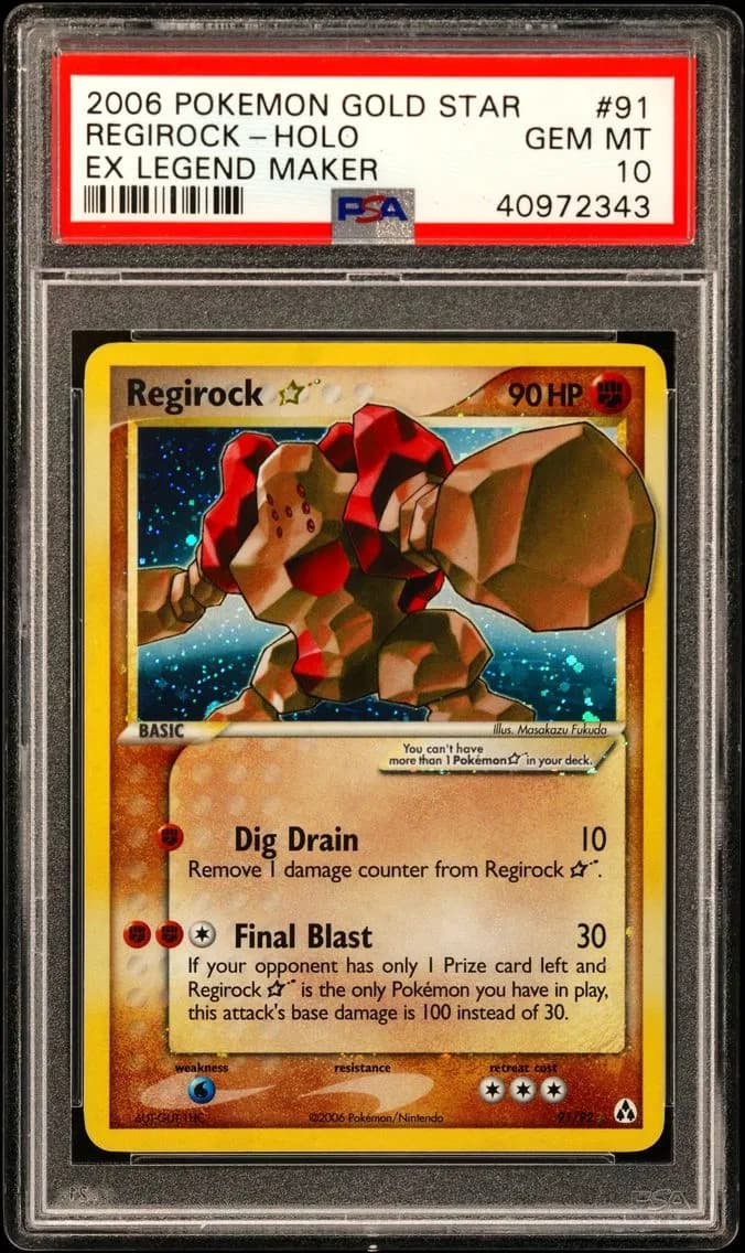 Regirock-Holo Gold Star, PSA 10