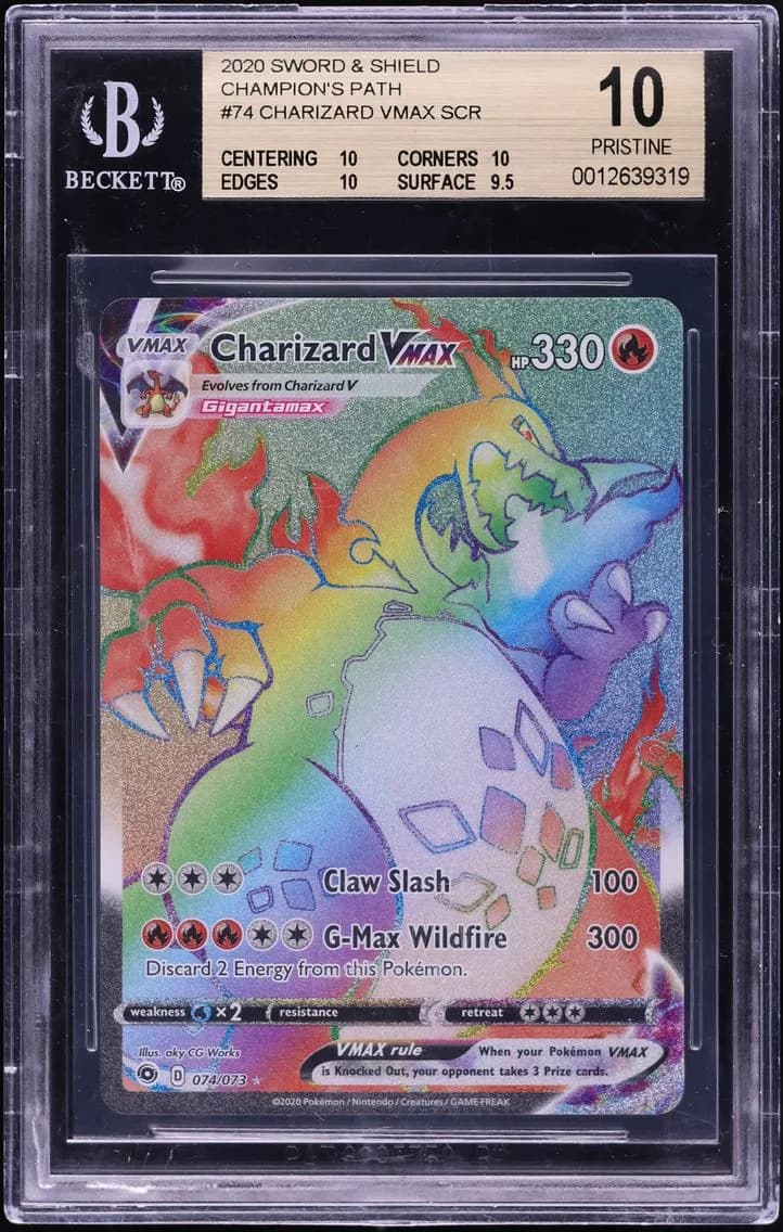 Full Art/Charizard Vmax BGS 10 Sword & Shield Champion's Path Pokemon, BGS Pristine 10