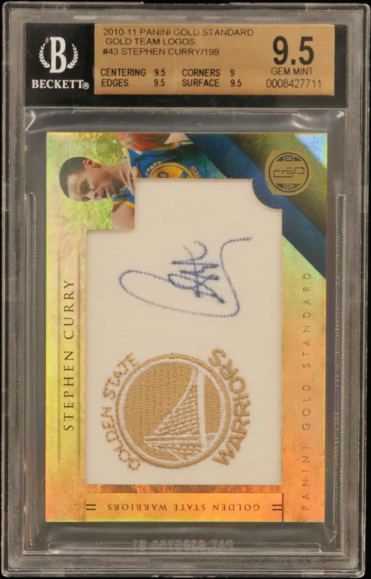 Stephen Curry/199 BGS 9.5 Panini Gold Standard Gold Team Logos, BGS 9.5