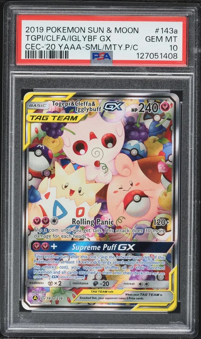 Togepi & Cleffa & Igglybuff GX, PSA 10