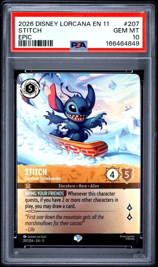 Stitch - Carefree Snowboarder, PSA 10