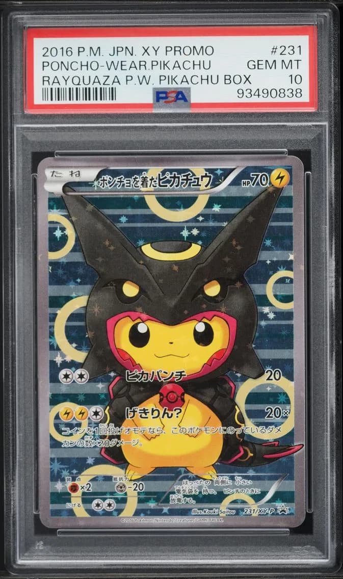 Poncho-Wearing Pikachu, PSA 10
