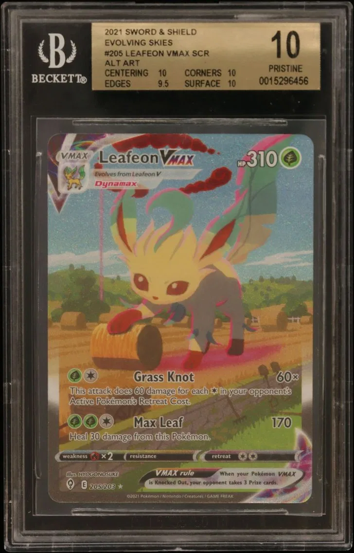Leafeon VMAX ALT ART SEC BGS 10 TCG Sword & Shield Evolving Skies, BGS 10